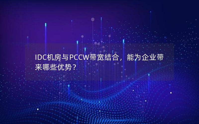 IDC机房与PCCW带宽结合，能为企业带来哪些优势？