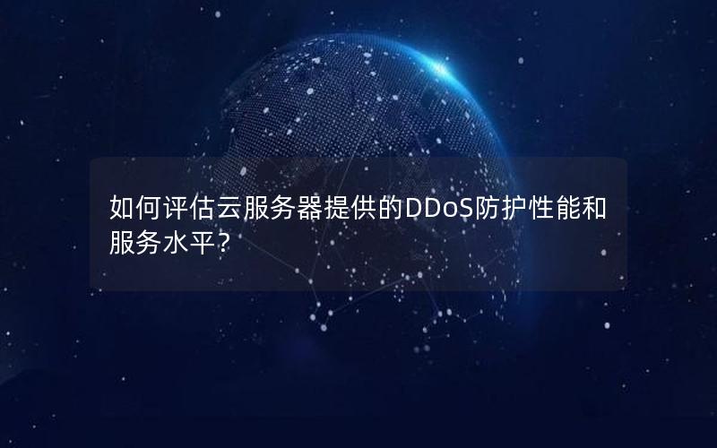 如何评估云服务器提供的DDoS防护性能和服务水平？