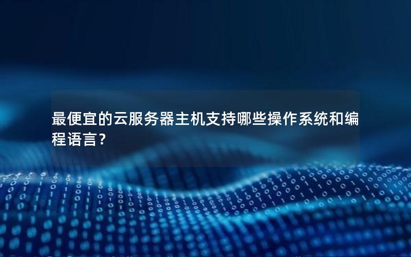 最便宜的云服务器主机支持哪些操作系统和编程语言？