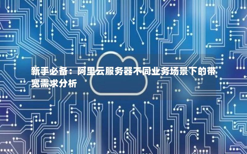 新手必备：阿里云服务器不同业务场景下的带宽需求分析
