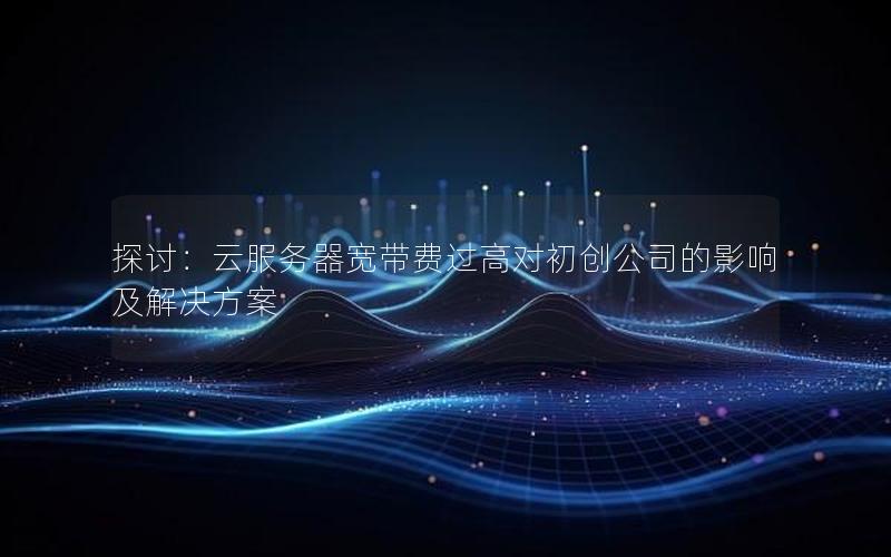 探讨：云服务器宽带费过高对初创公司的影响及解决方案