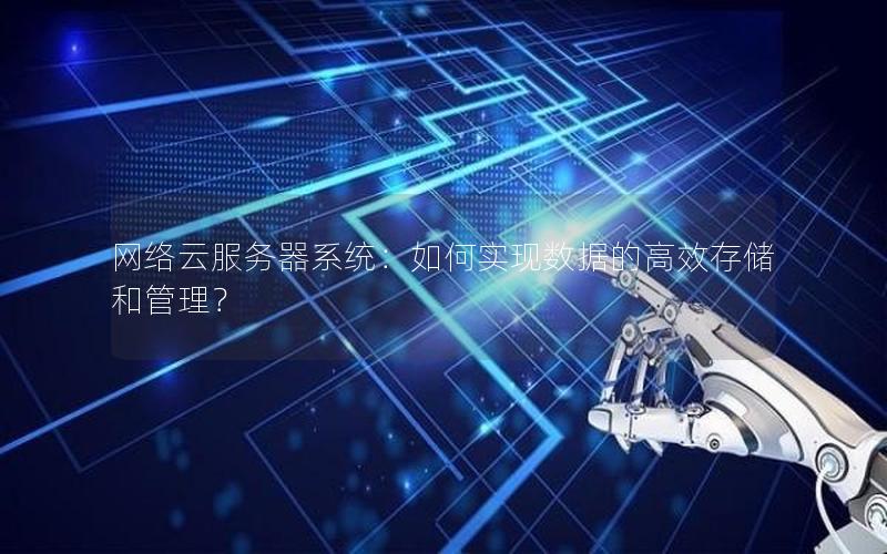 网络云服务器系统：如何实现数据的高效存储和管理？